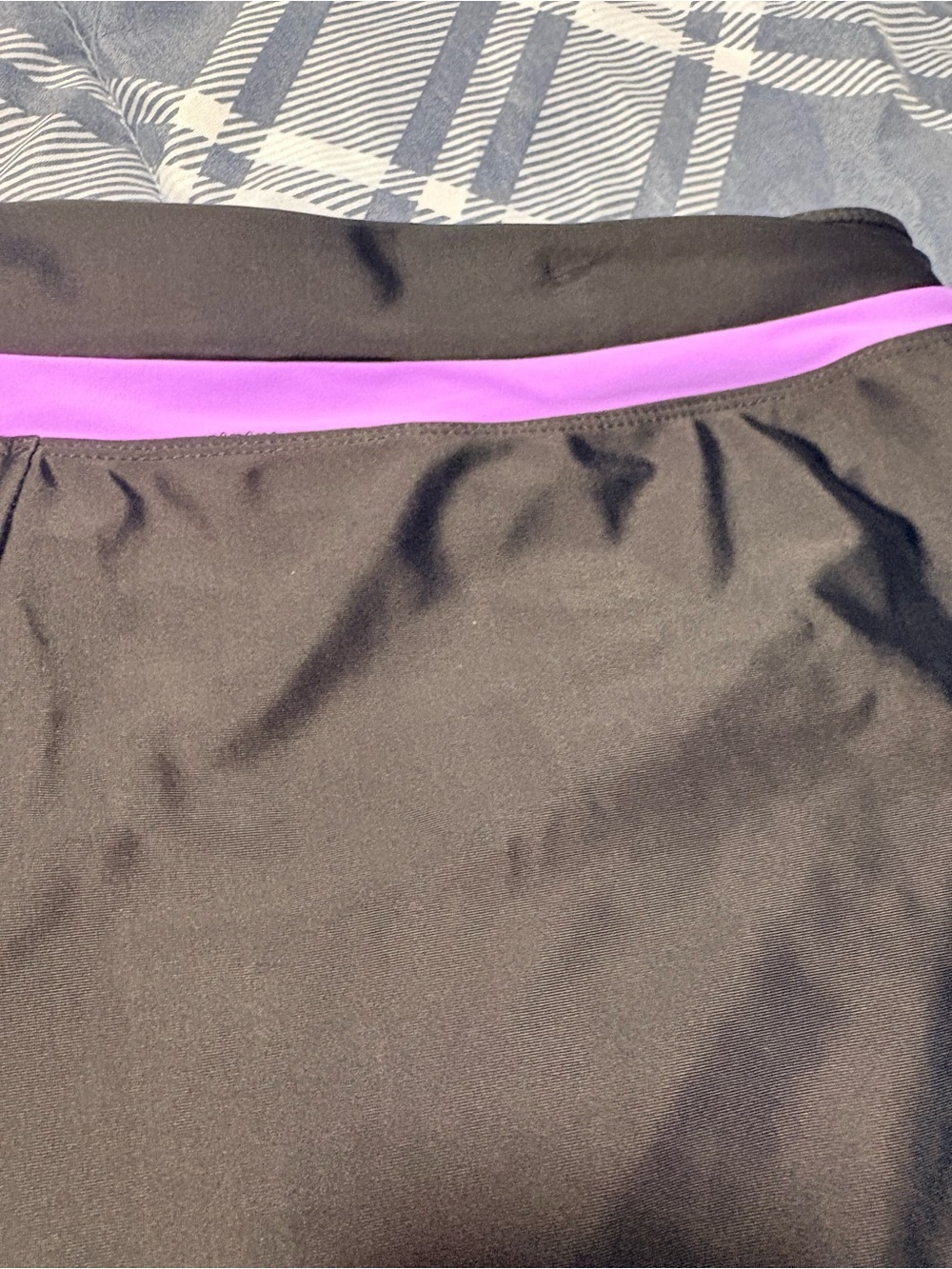 Women's Black swim Shorts with Purple Trim large - Picture 2 of 3
